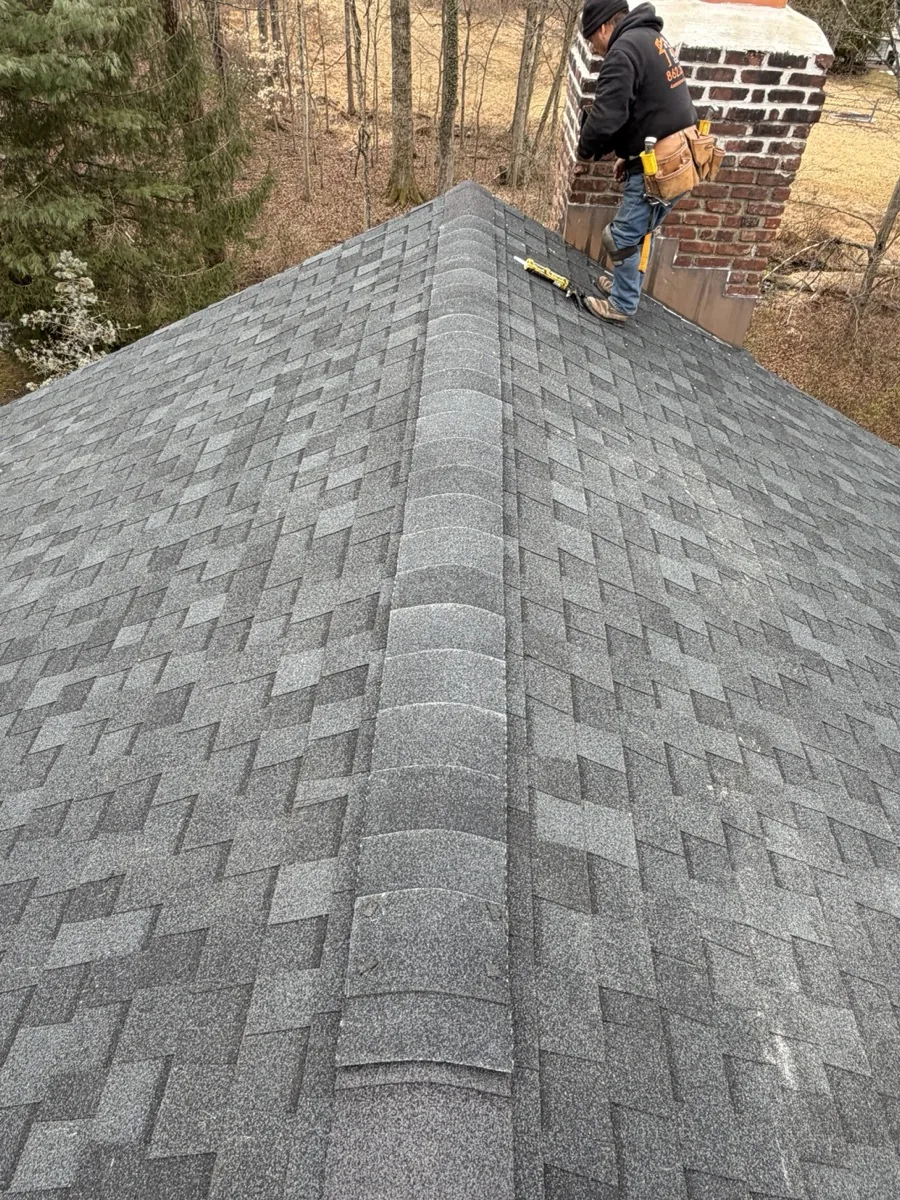 Crew working on a chimney stack in Clifton NJ
